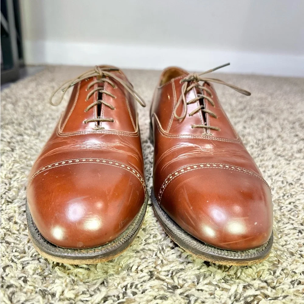 Florsheim Cap Toe Oxford Dress Shoes Men Size 10.5 Brown Formal Old Money‎